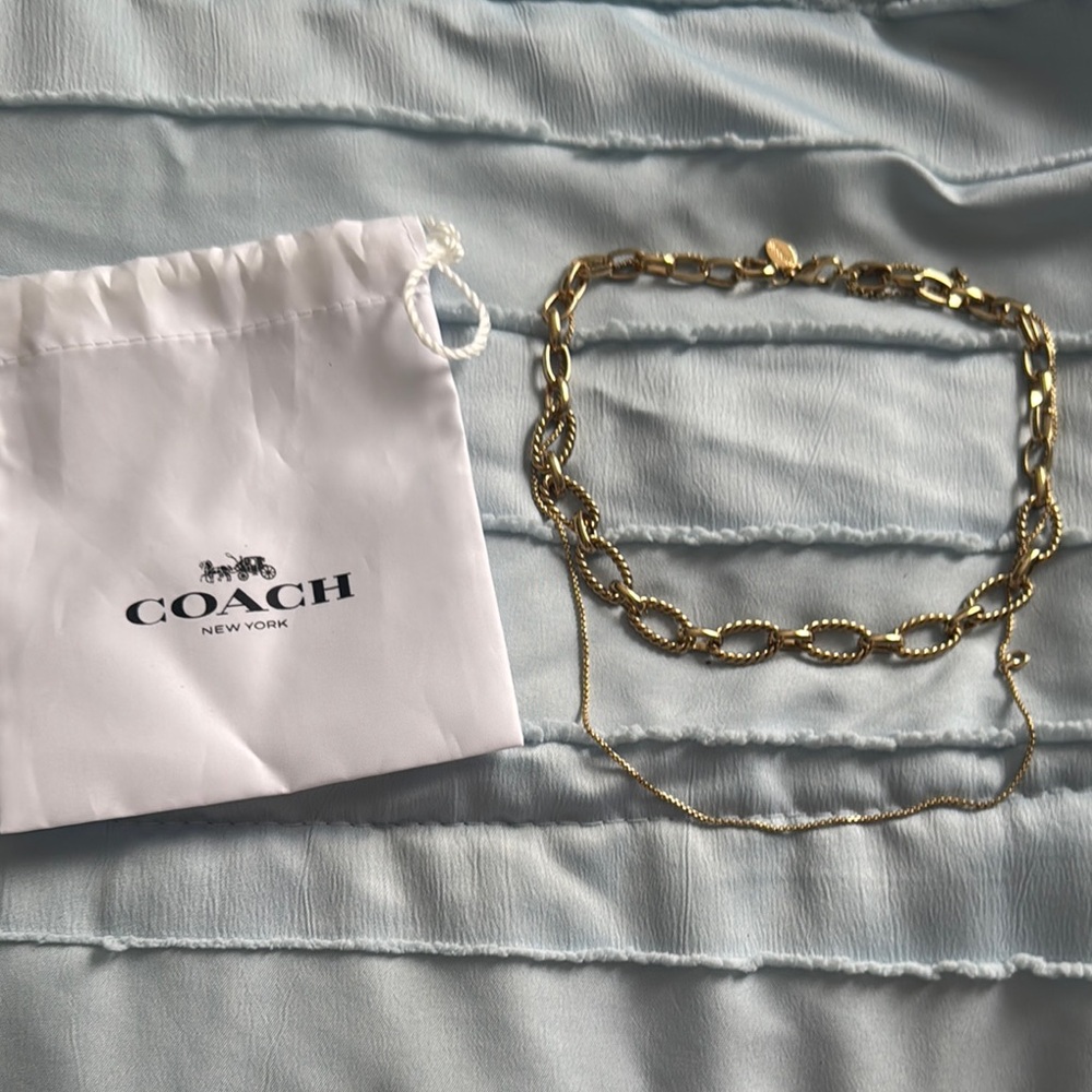 Coach Gold-Tone Chain Necklace